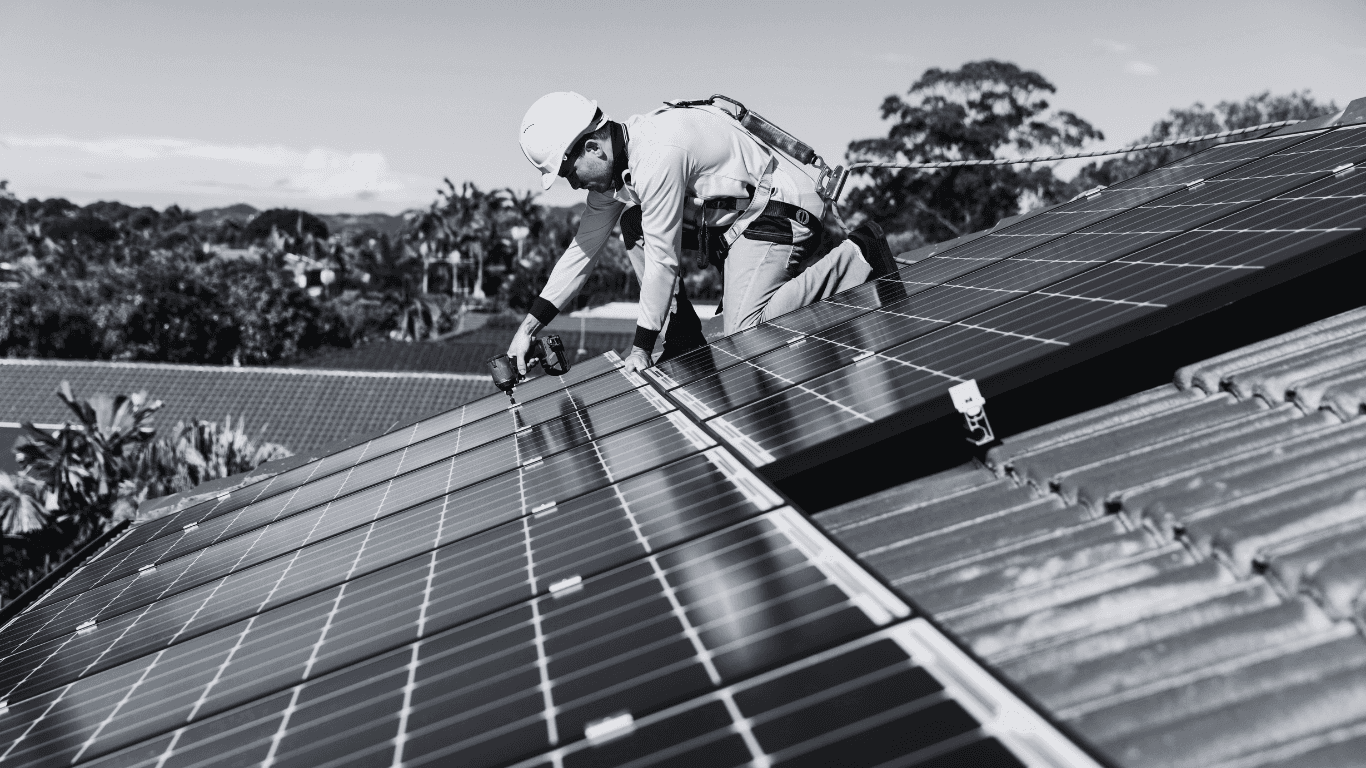 Modern black-on-black solar panel installation